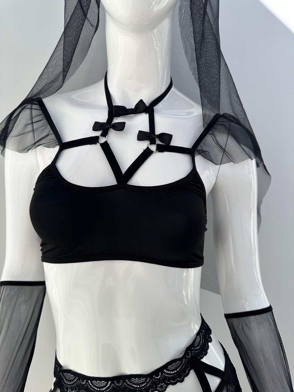 Siyah Gelin Jartiyer Takımı