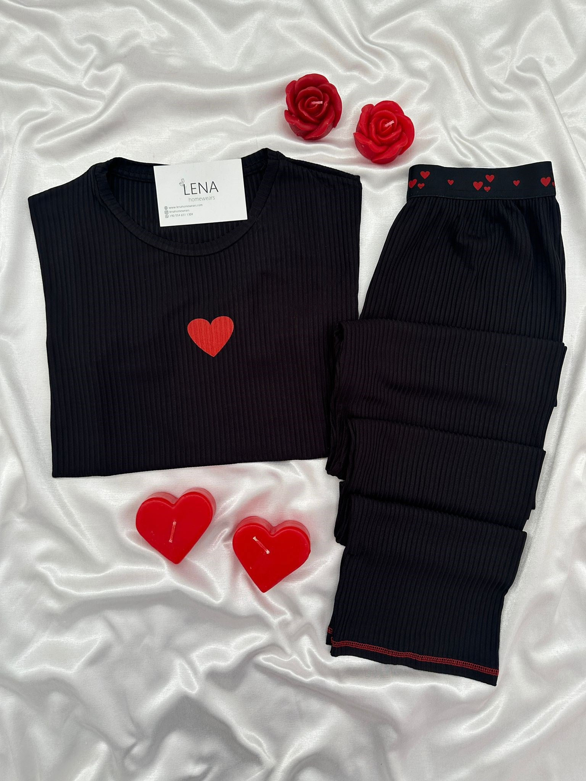 Siyah Miray Askılı Pijama Takımı