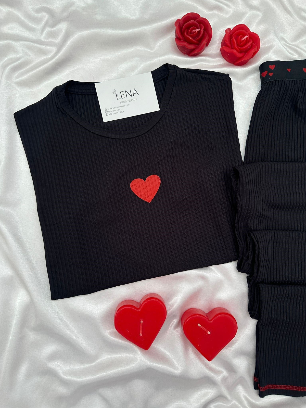 Siyah Miray Askılı Pijama Takımı