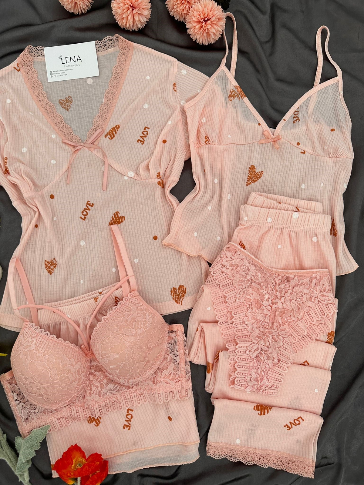 Somon Love 6'lı Pijama & Çamaşır Seti