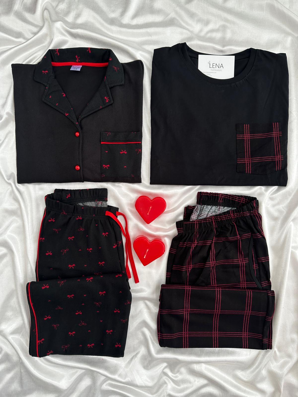 Yeniyıl Ruhu 4 Parça Çift Pijama Seti