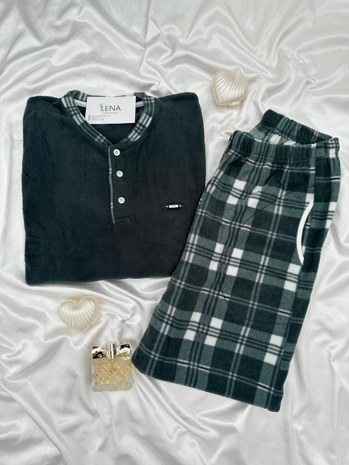 Zümrüt Polar Erkek Uzun kollu Pijama Takımı