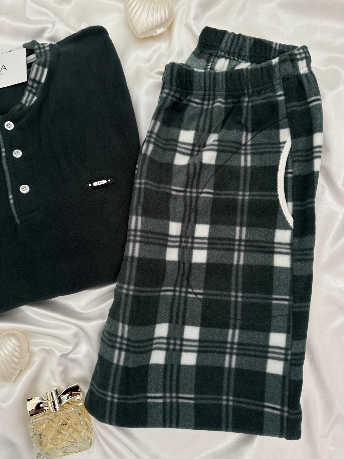 Zümrüt Polar Erkek Uzun kollu Pijama Takımı