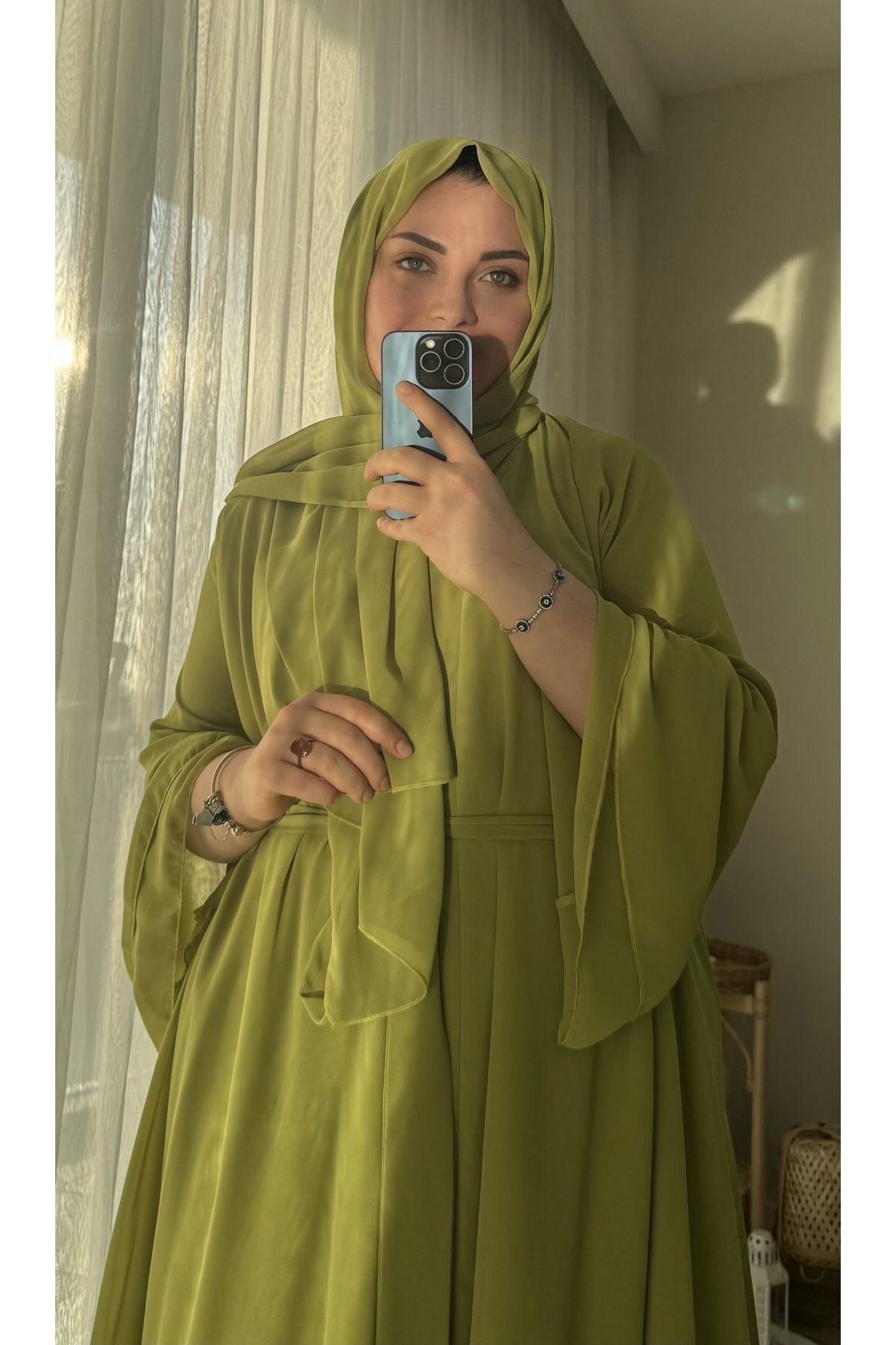 3 Kat Şifon Şalıyla Takım