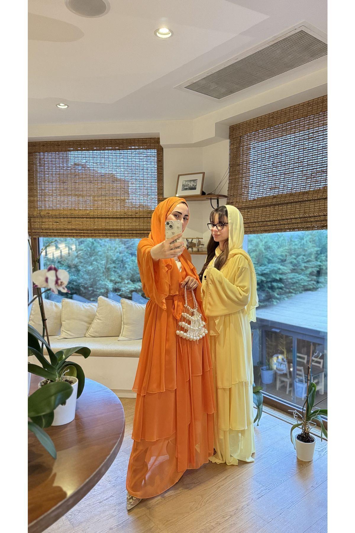 3 Kat Şifon Şalıyla Takım