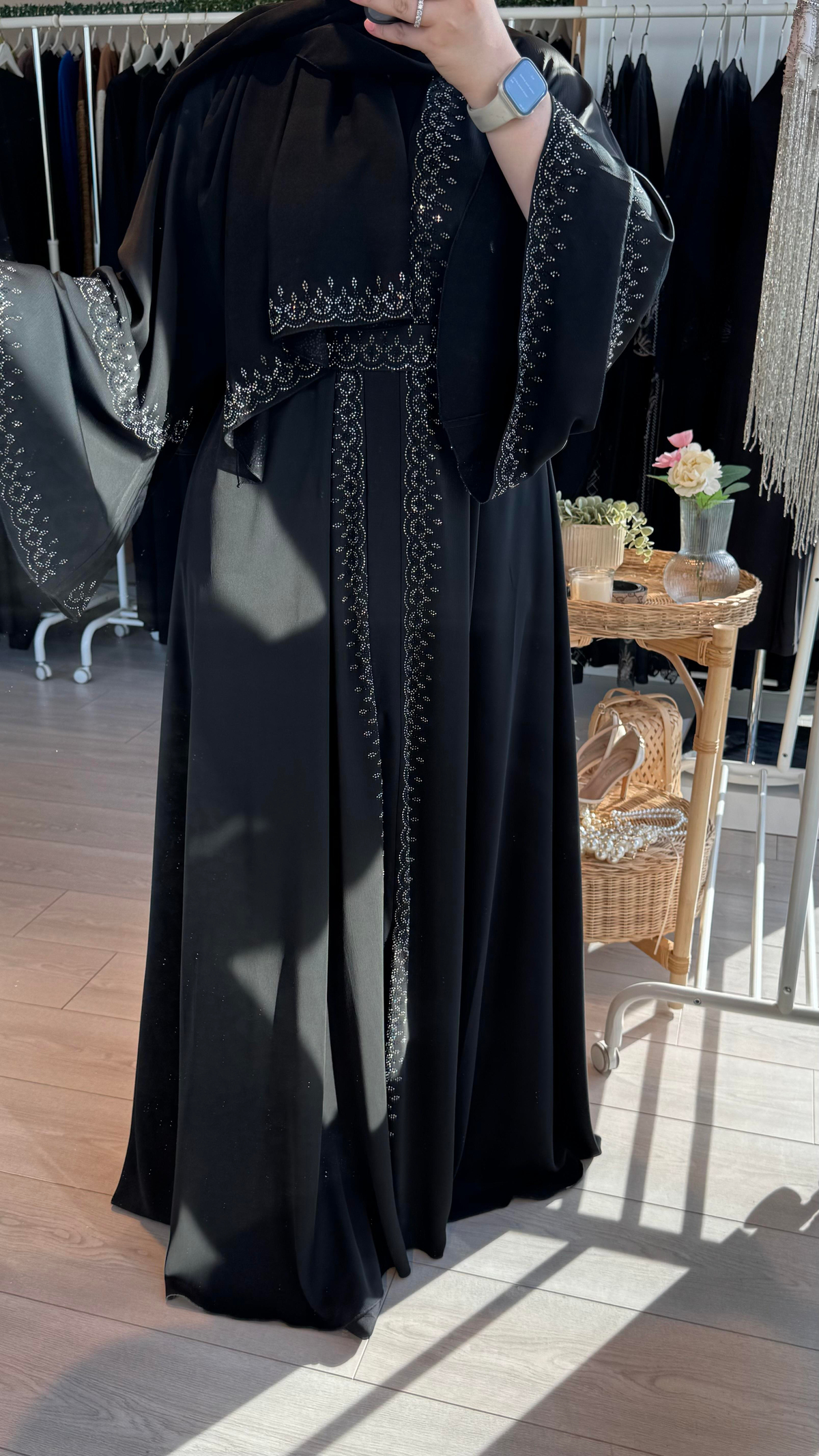 3 parça şal kuşak abaya kloş model