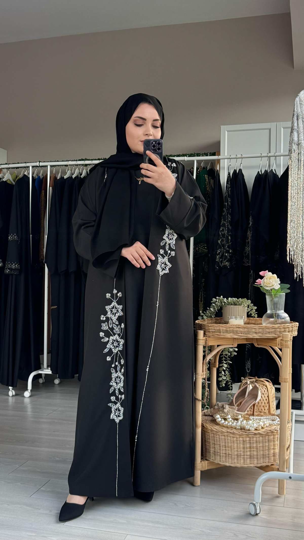 3'lü takım içlik şal abaya standart beden 36-48 arası uyumlu 