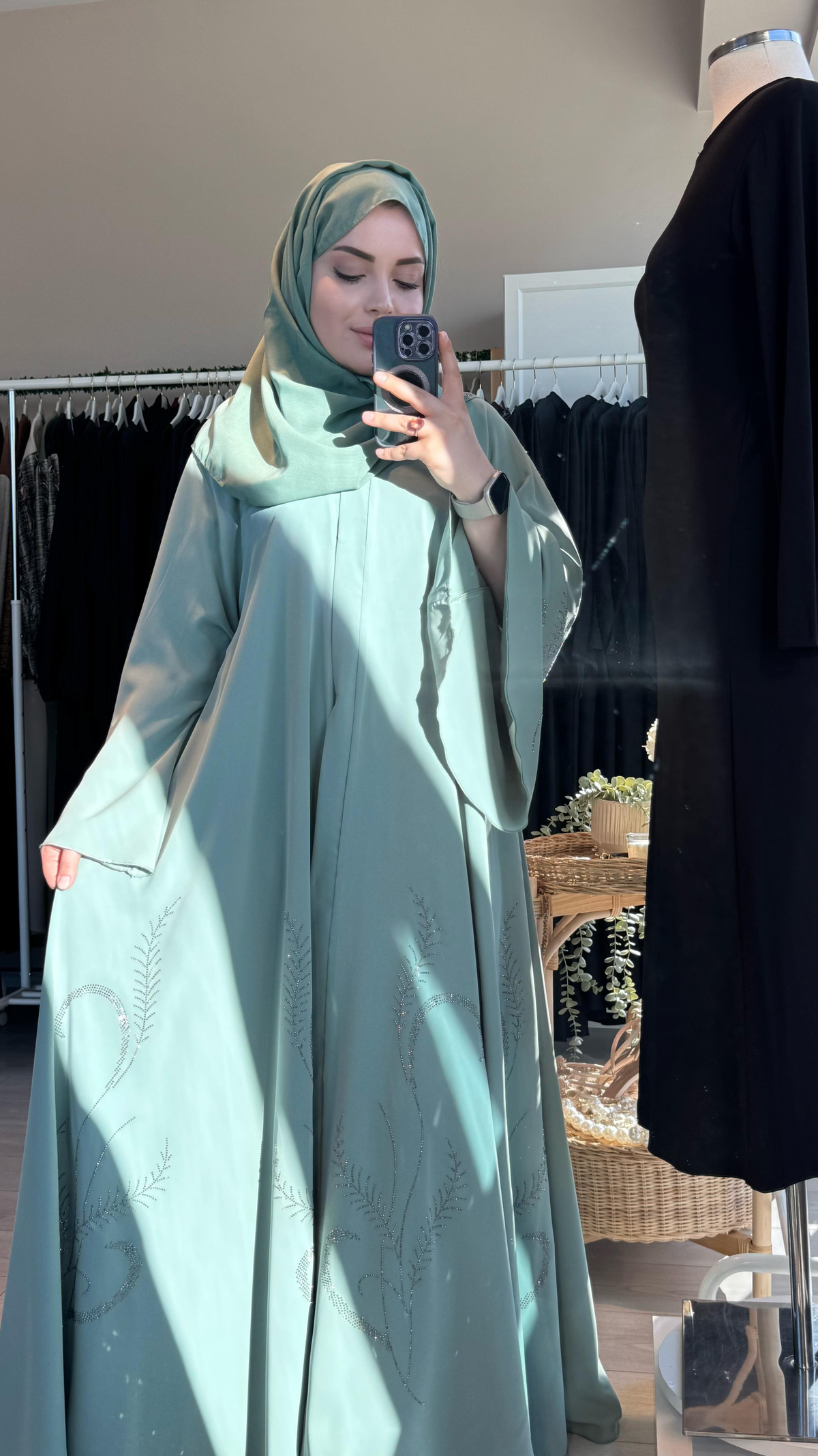 3'lü takım kuşak şal abaya
