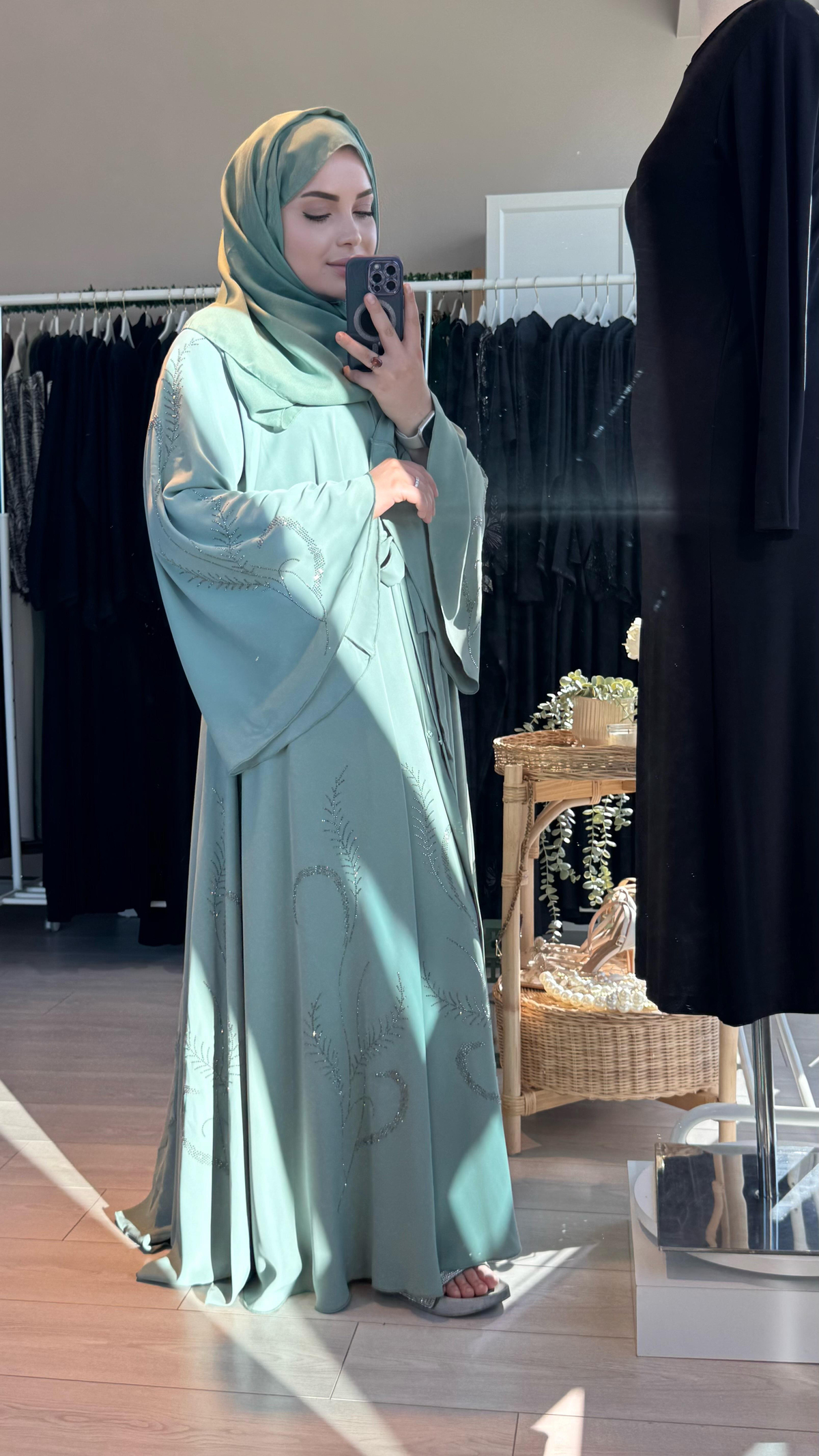 3'lü takım kuşak şal abaya