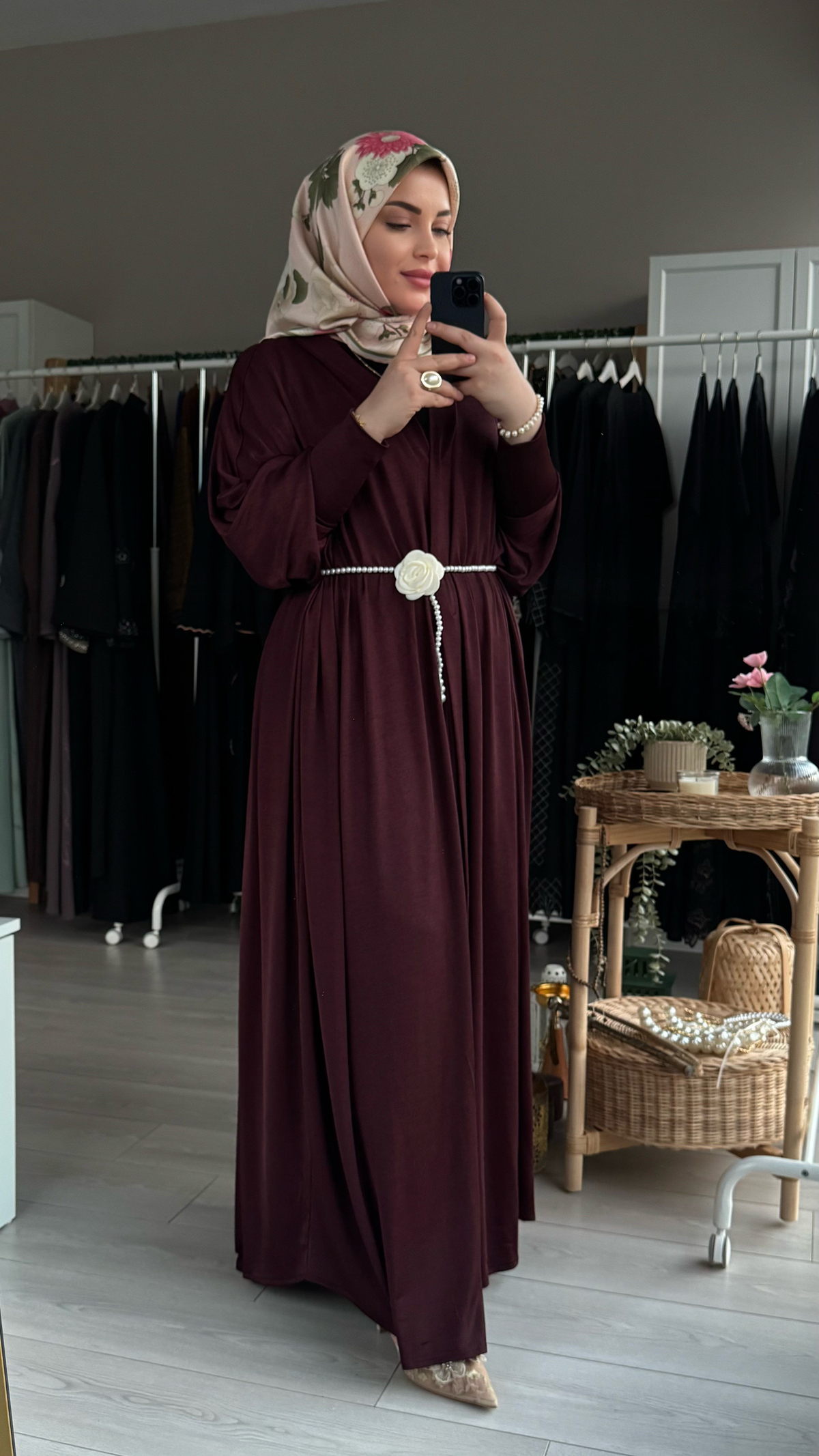 Bordo buzi kumaş yarasa model