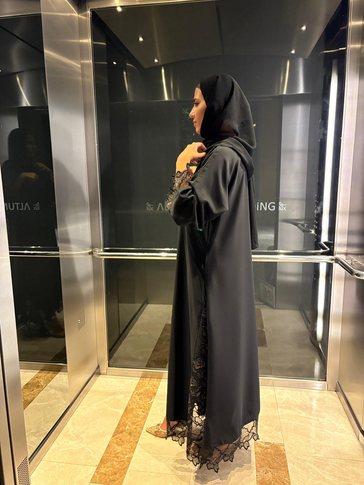 Güpürlü şalıyla takım abaya 36-48 arası uyumlu