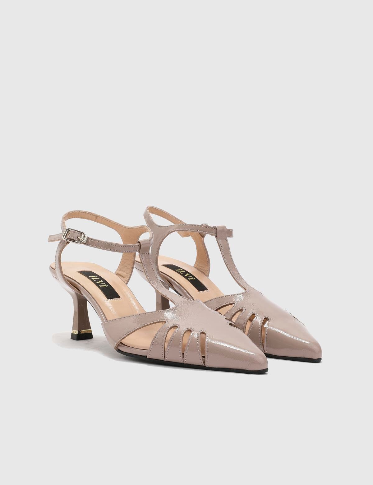 Dalila Mink Patent Leather Women's Heeled Sandal