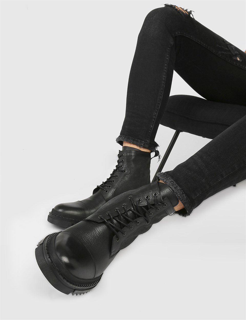 Francis Black Leather Men's Boot