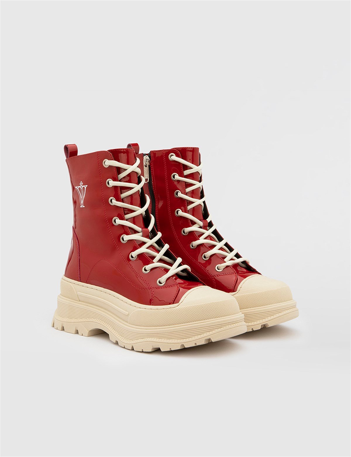 Nanes Red Patent Leather Women's Boot