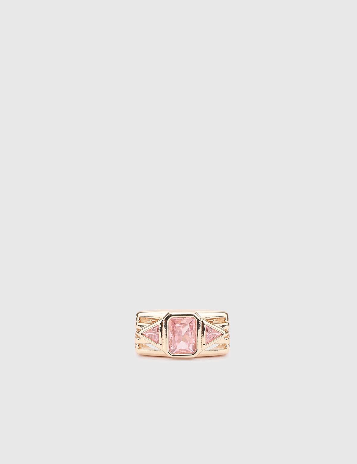 Toon Gold Women's Ring with Pink Stones
