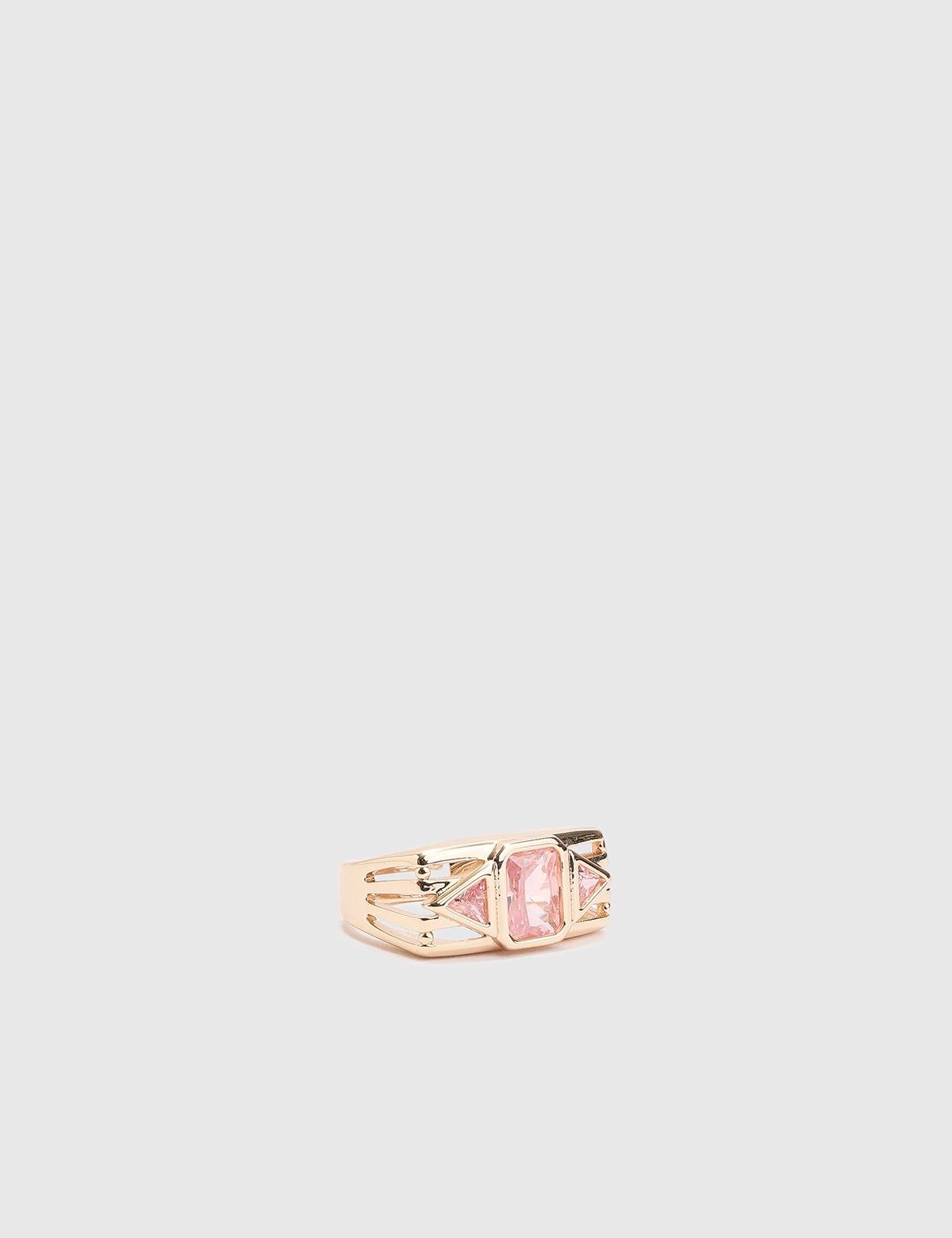 Toon Gold Women's Ring with Pink Stones