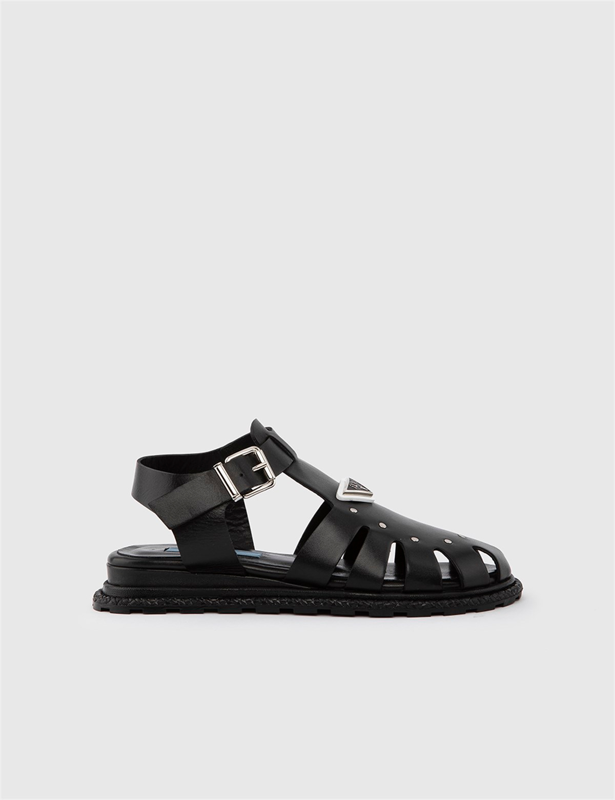 Zori Black Leather Women's Sandal