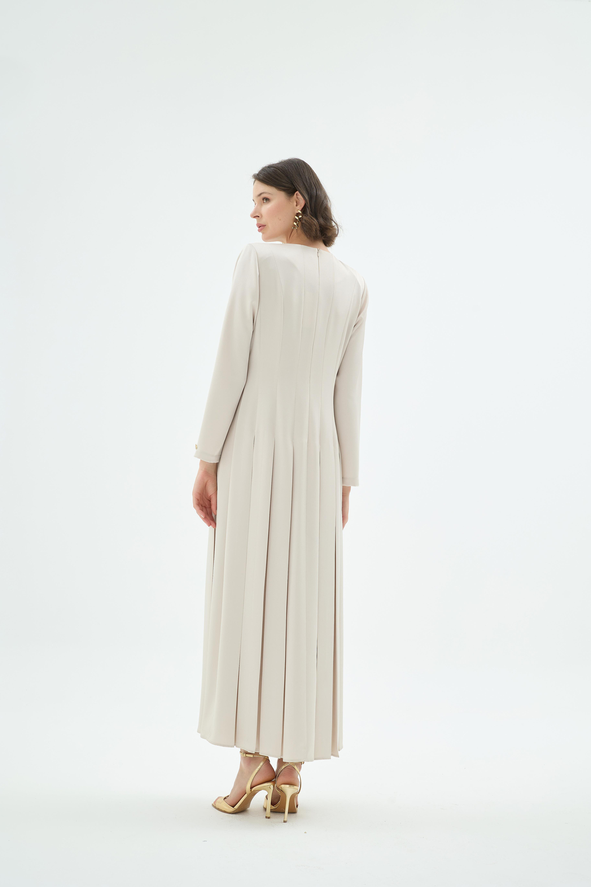 Mia Gül Motifli Taş İşleme Elbise Taş