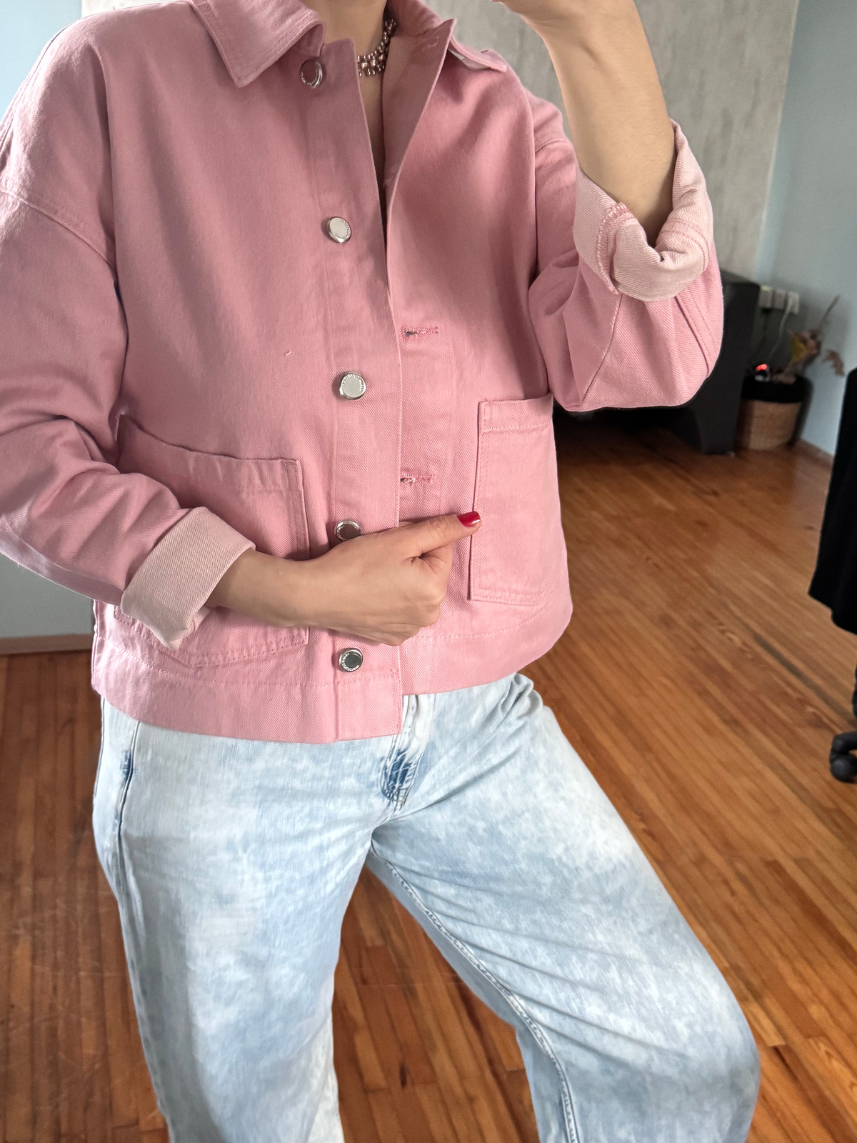 PEMBE JEAN CEKET