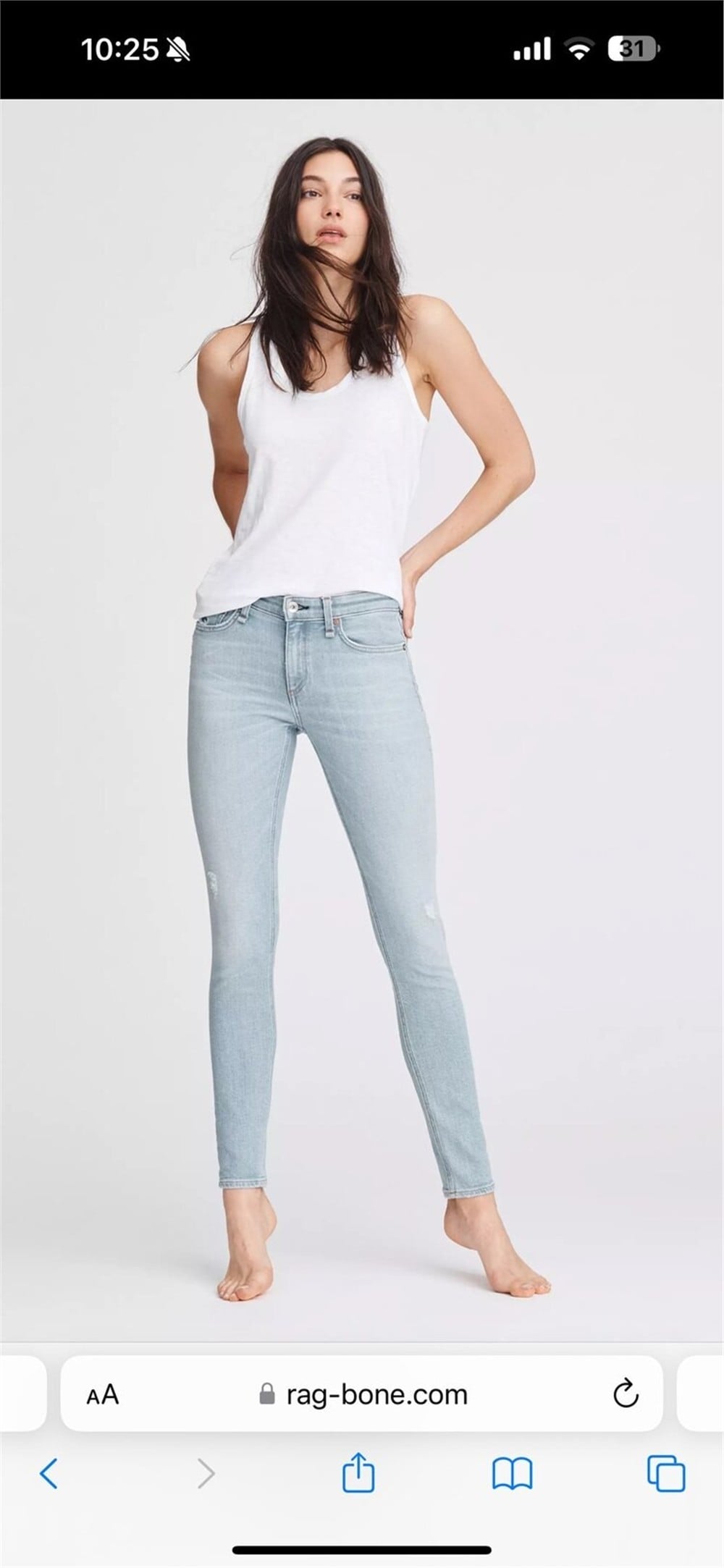 R. Bone cate mid-rise skinny jean