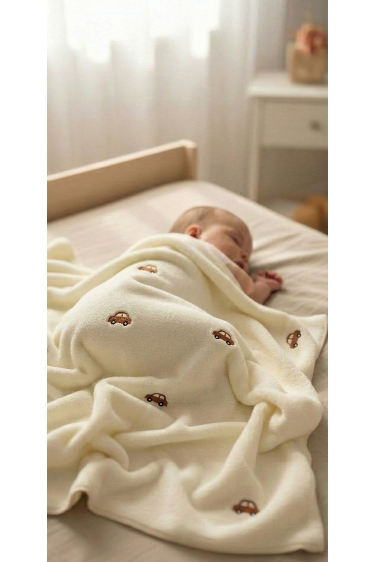 ARABA NAKIŞLI WELSOFT 90*100 CM BEBEK BATTANİYESİ