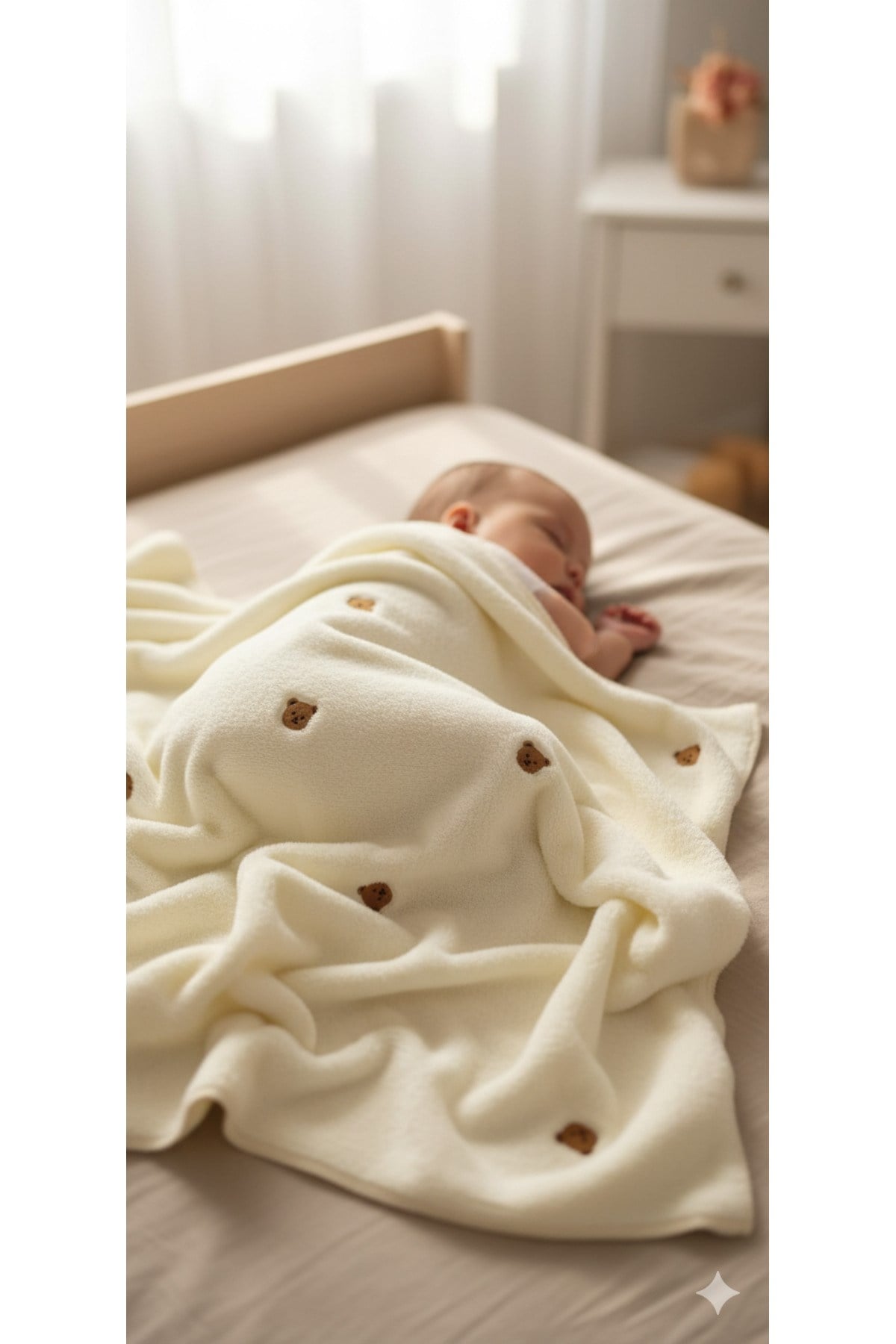 AYICIK NAKIŞLI WELSOFT 90*100 CM BEBEK BATTANİYESİ