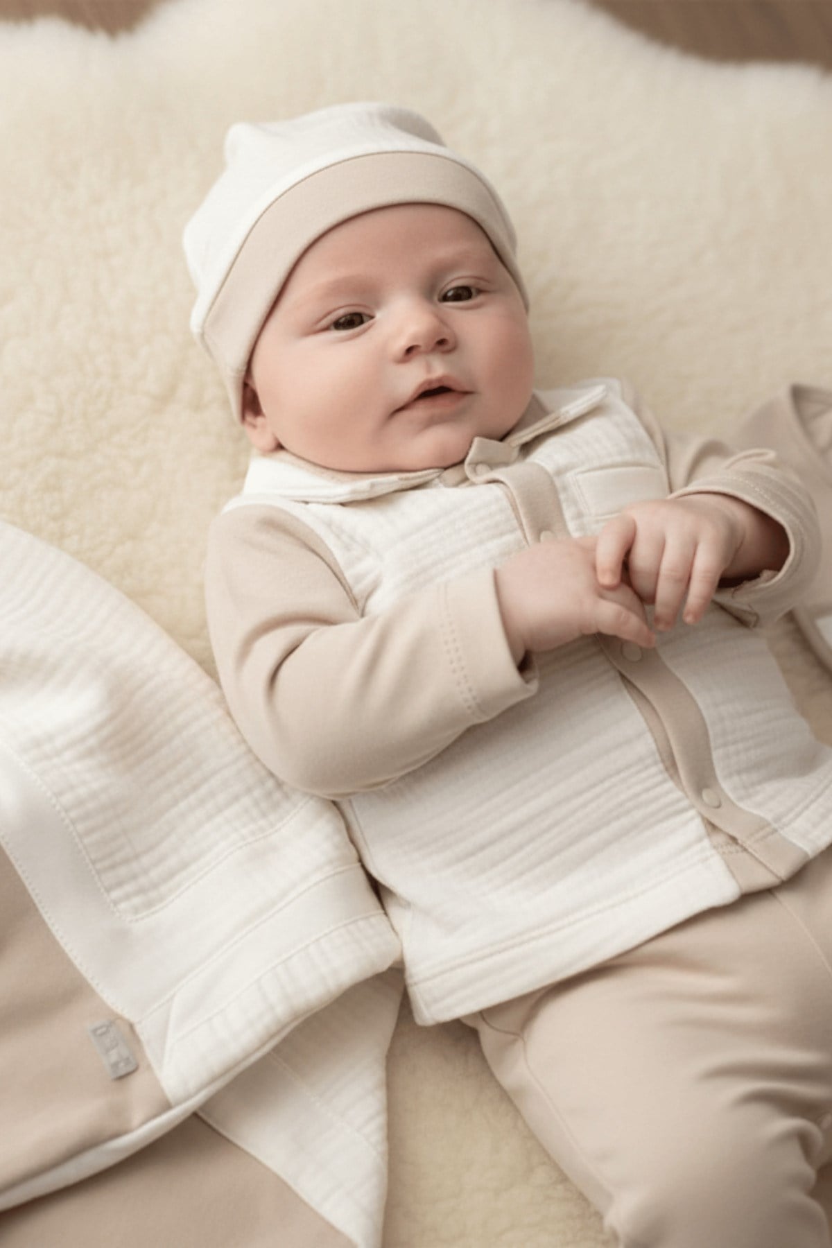 ERKEK BEBEK %100 PAMUK 5'Lİ BATTANİYELİ MÜSLİN SET YENİDOĞAN HASTANE ÇIKIŞI ZIBIN SETİ KUTULU