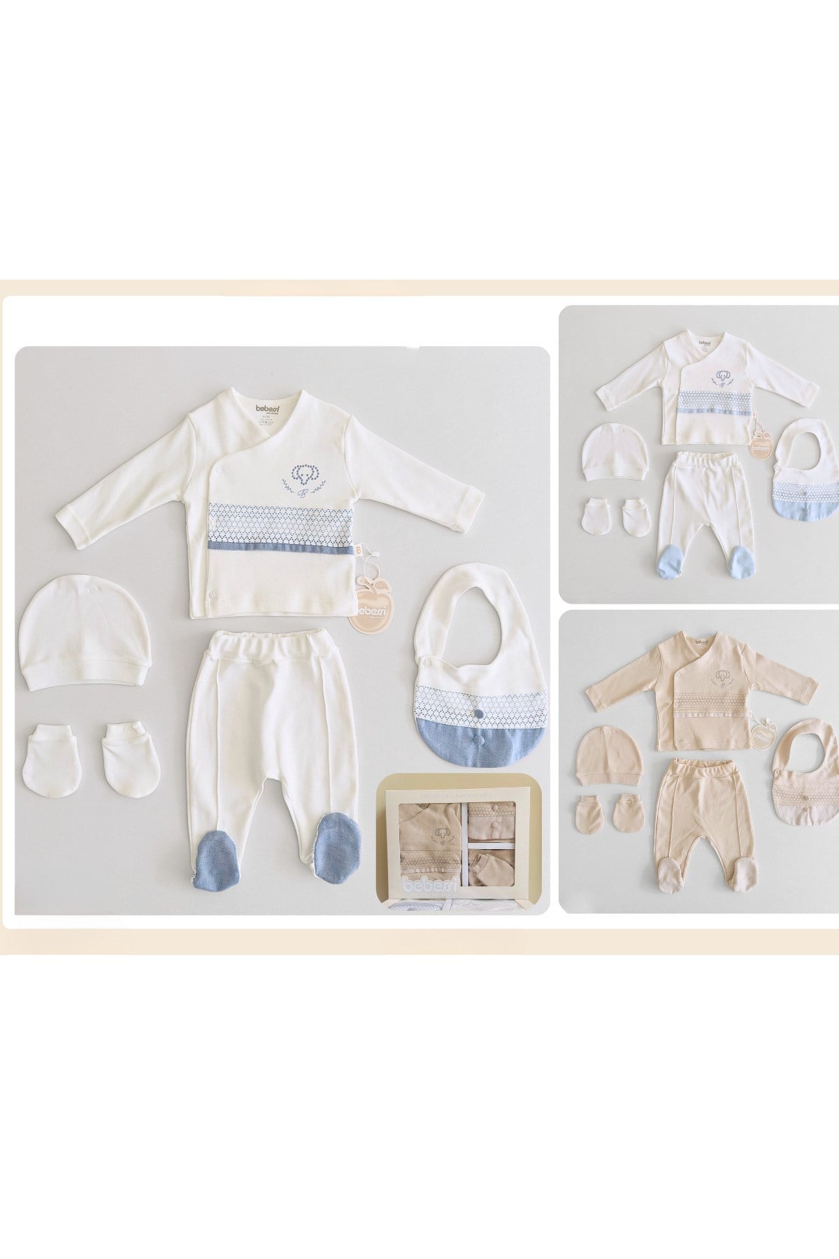 ERKEK BEBEK LUXURY 5'Lİ YENİDOĞAN HASTANE ÇIKIŞI ZIBIN SET