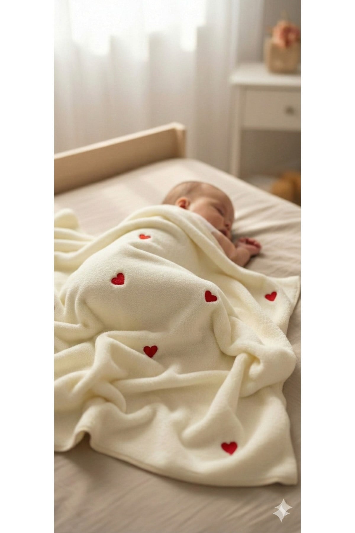 KALP NAKIŞLI WELSOFT 90*100 CM BEBEK BATTANİYESİ