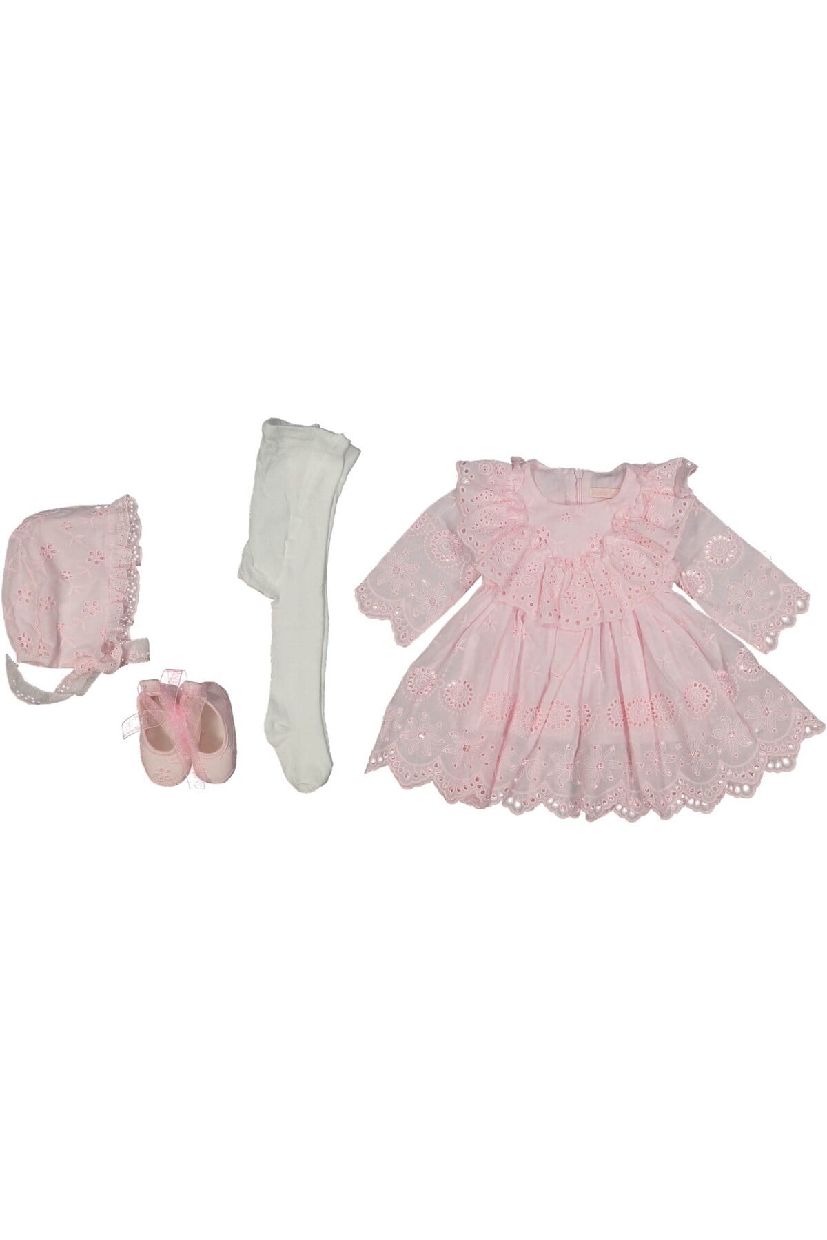 KIZ BEBEK LOTUS 4'LÜ PREMİUM 4'LÜ %100 PAMUK METLÜT SETİ 0-3/3-6 AY YENİDOĞAN KIZ BEBEK