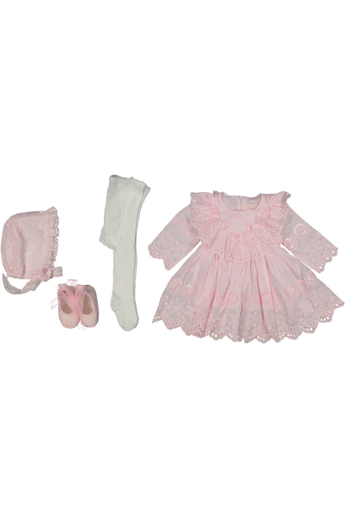 KIZ BEBEK LOTUS 4'LÜ PREMİUM 4'LÜ %100 PAMUK METLÜT SETİ 0-3/3-6 AY YENİDOĞAN KIZ BEBEK