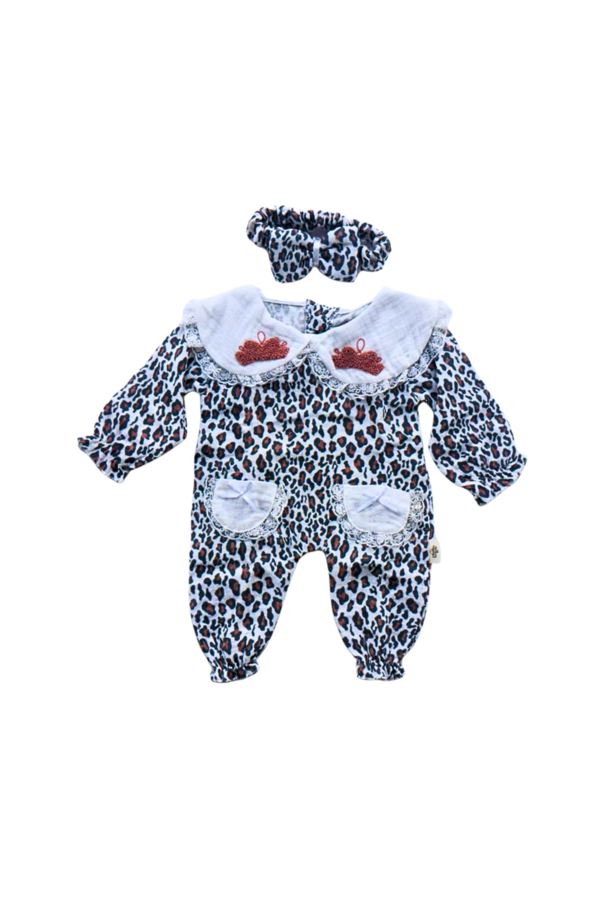 KIZ BEBEK MÜSLİN LEOPAR DESENLİ %100 PAMUK 10'LU YENİDOĞAN HASTANE ÇIKIŞI ZIBIN SETİ