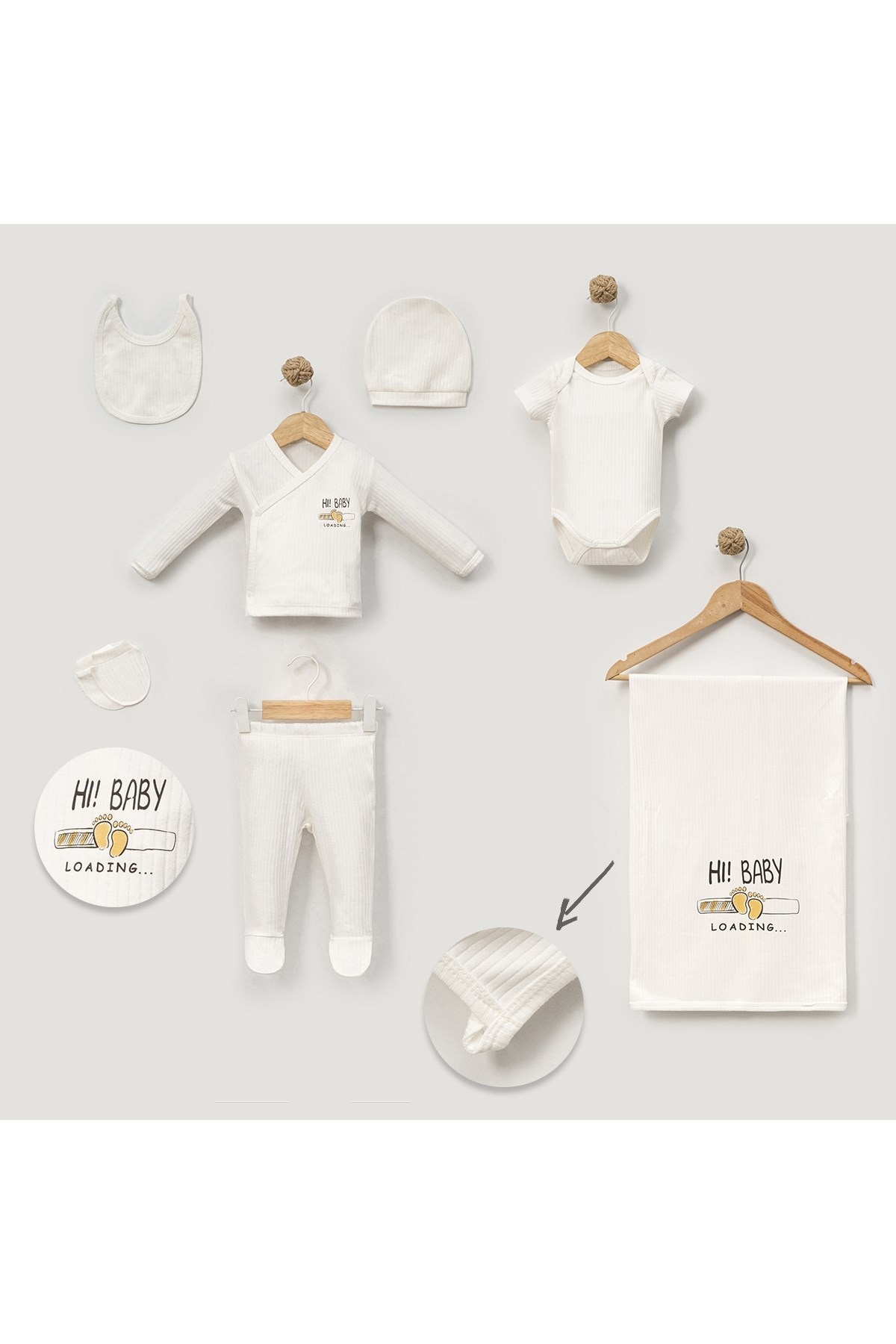 KIZ-ERKEK BEBEK HI BABY 7'Lİ YENİDOĞAN HASTANE ÇIKIŞI ZIBIN SETİ
