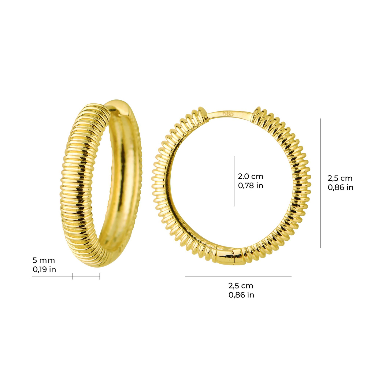 14 Ayar Altın Halka Küpe