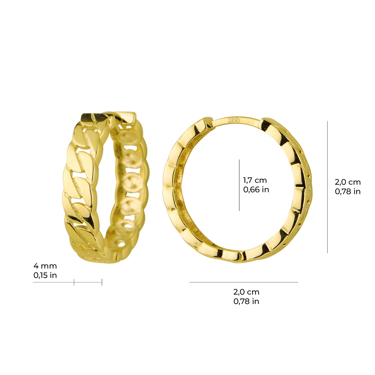 14 Ayar Altın Halka Küpe