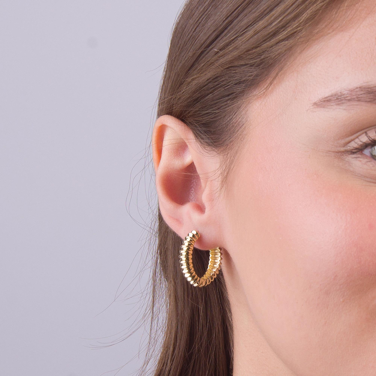 14 Ayar Altın Halka Küpe