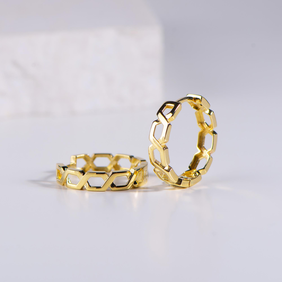 14 Ayar Altın Halka Küpe