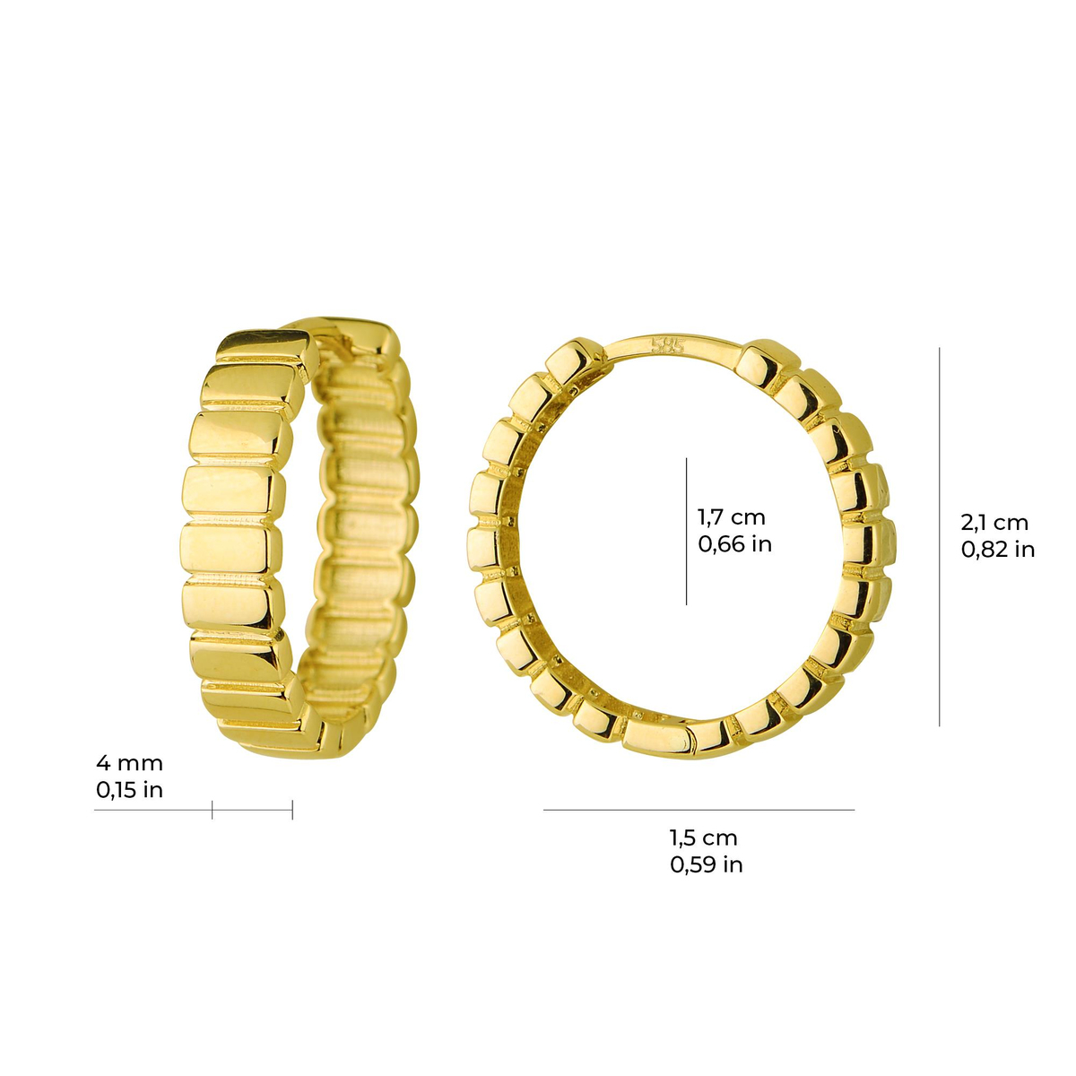 14 Ayar Altın Halka Küpe