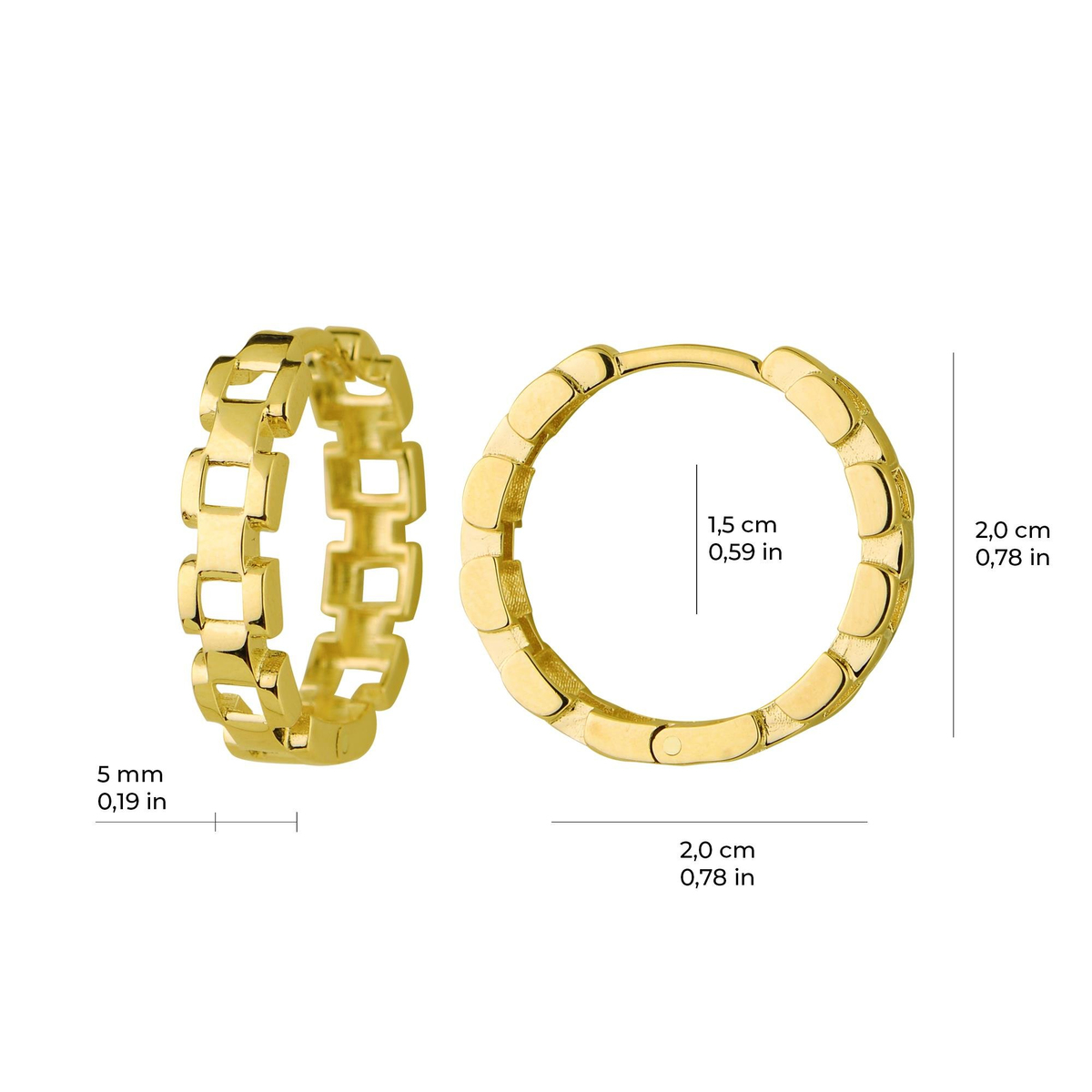 14 Ayar Altın Halka Küpe