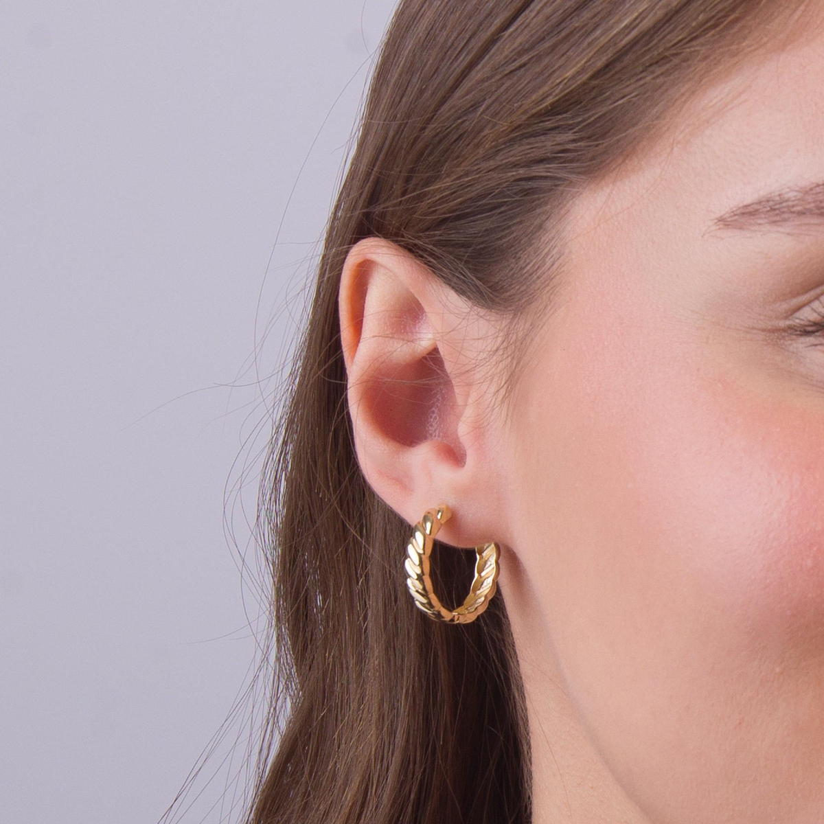 14 Ayar Altın Halka Küpe