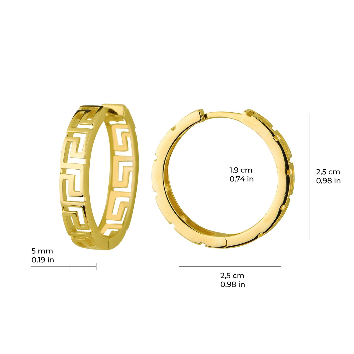 14 Ayar Altın Halka Küpe