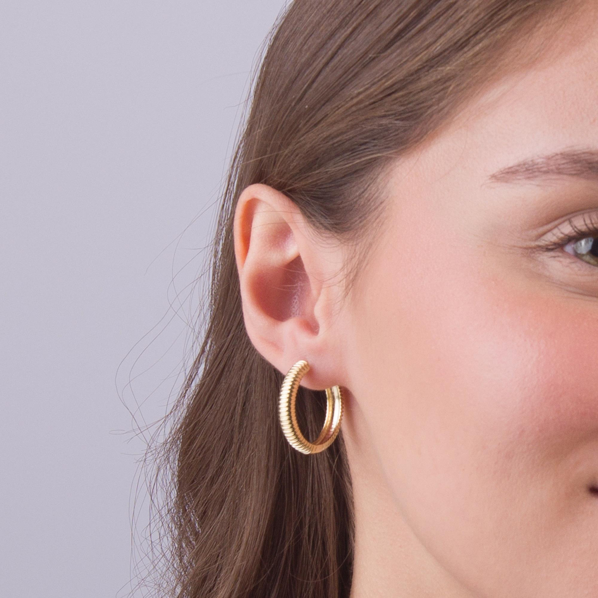 14 Ayar Altın Halka Küpe