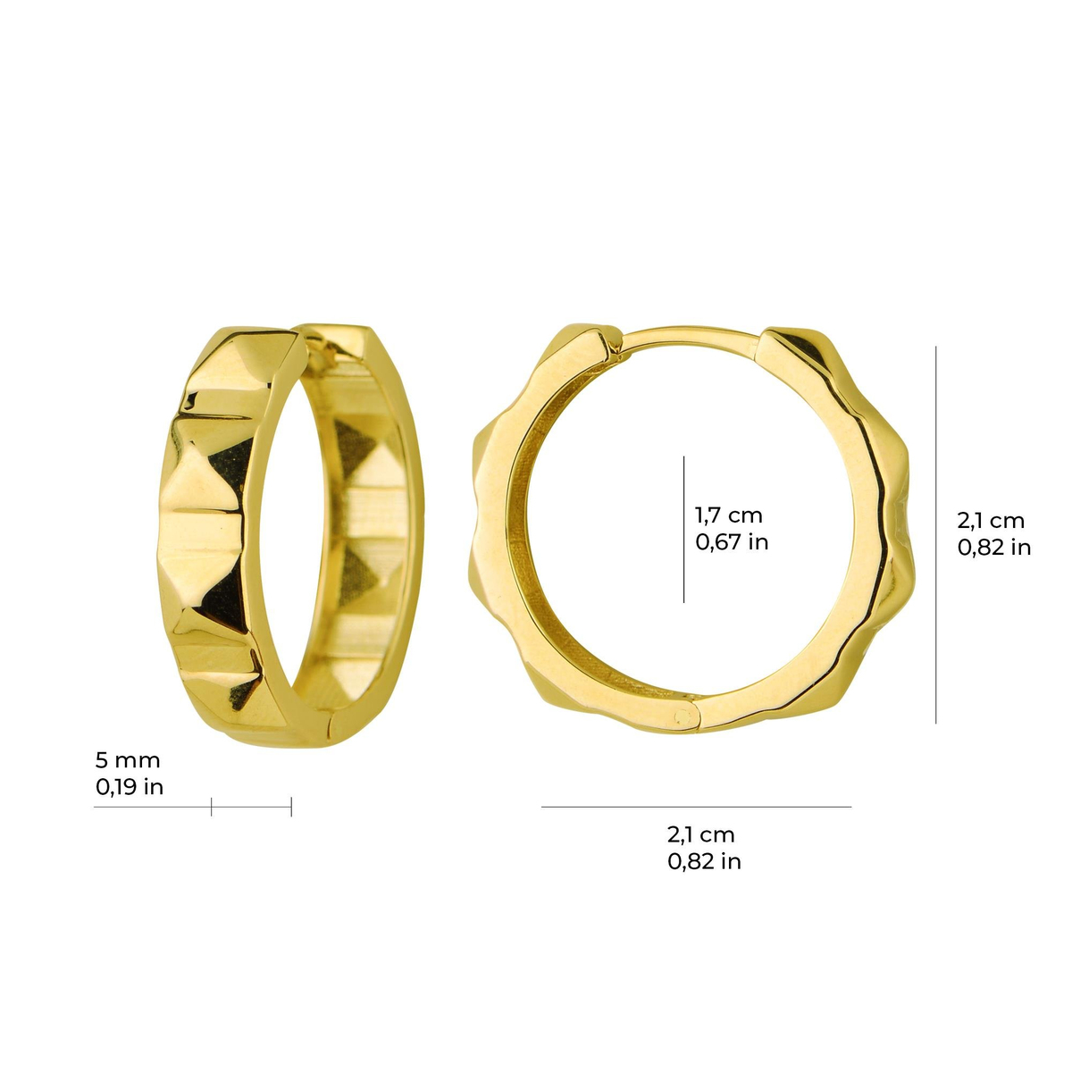 14 Ayar Altın Halka Küpe