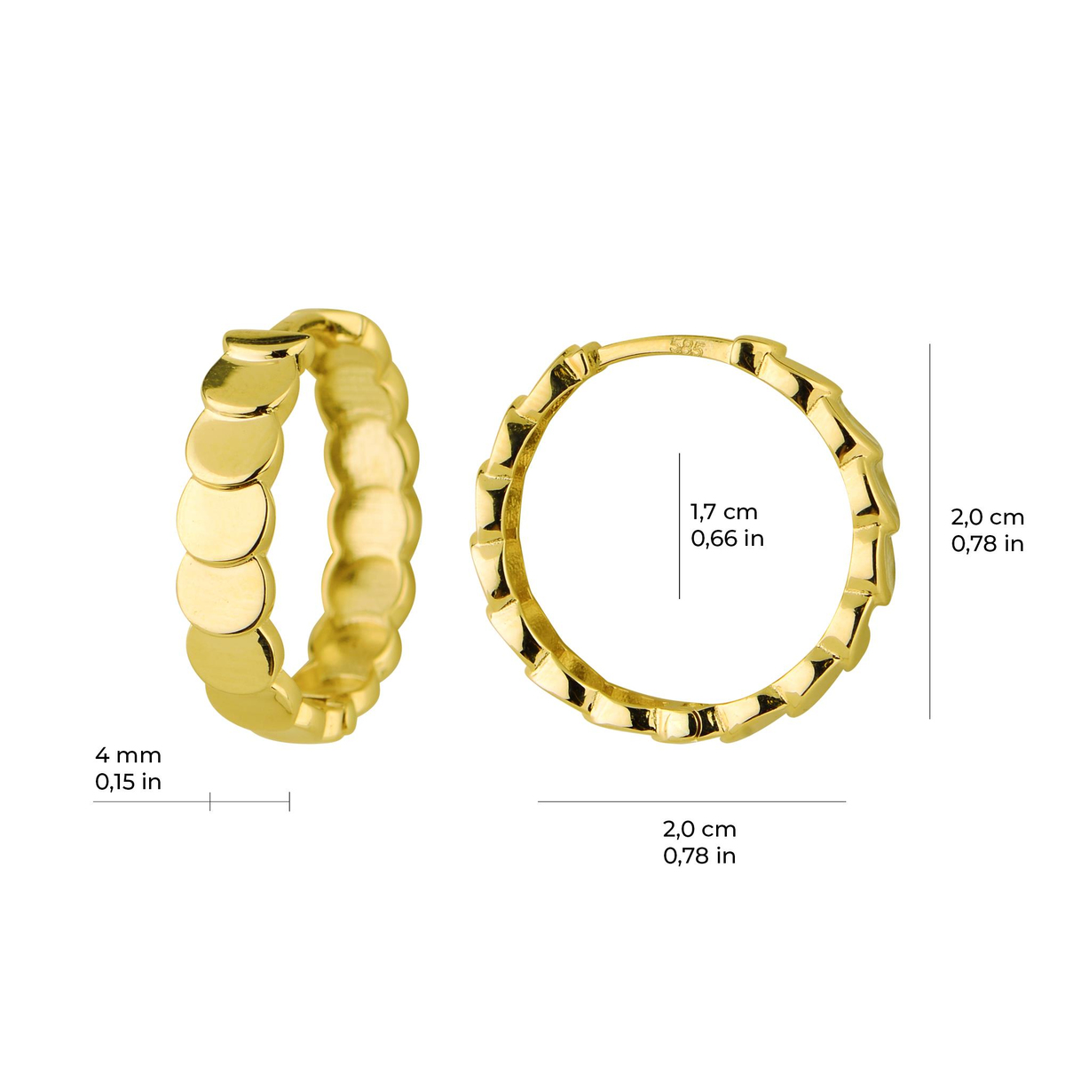 14 Ayar Altın Halka Küpe