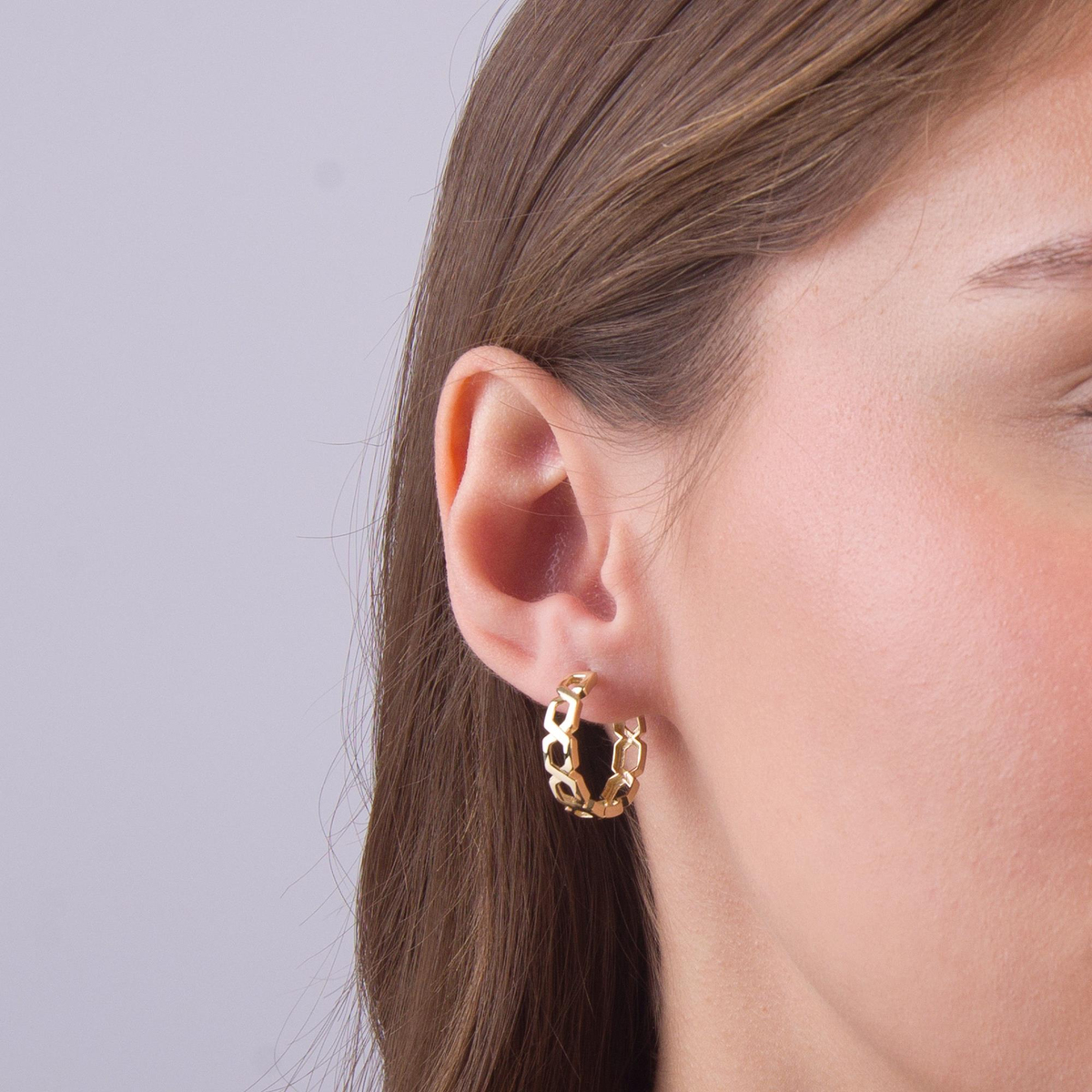 14 Ayar Altın Halka Küpe