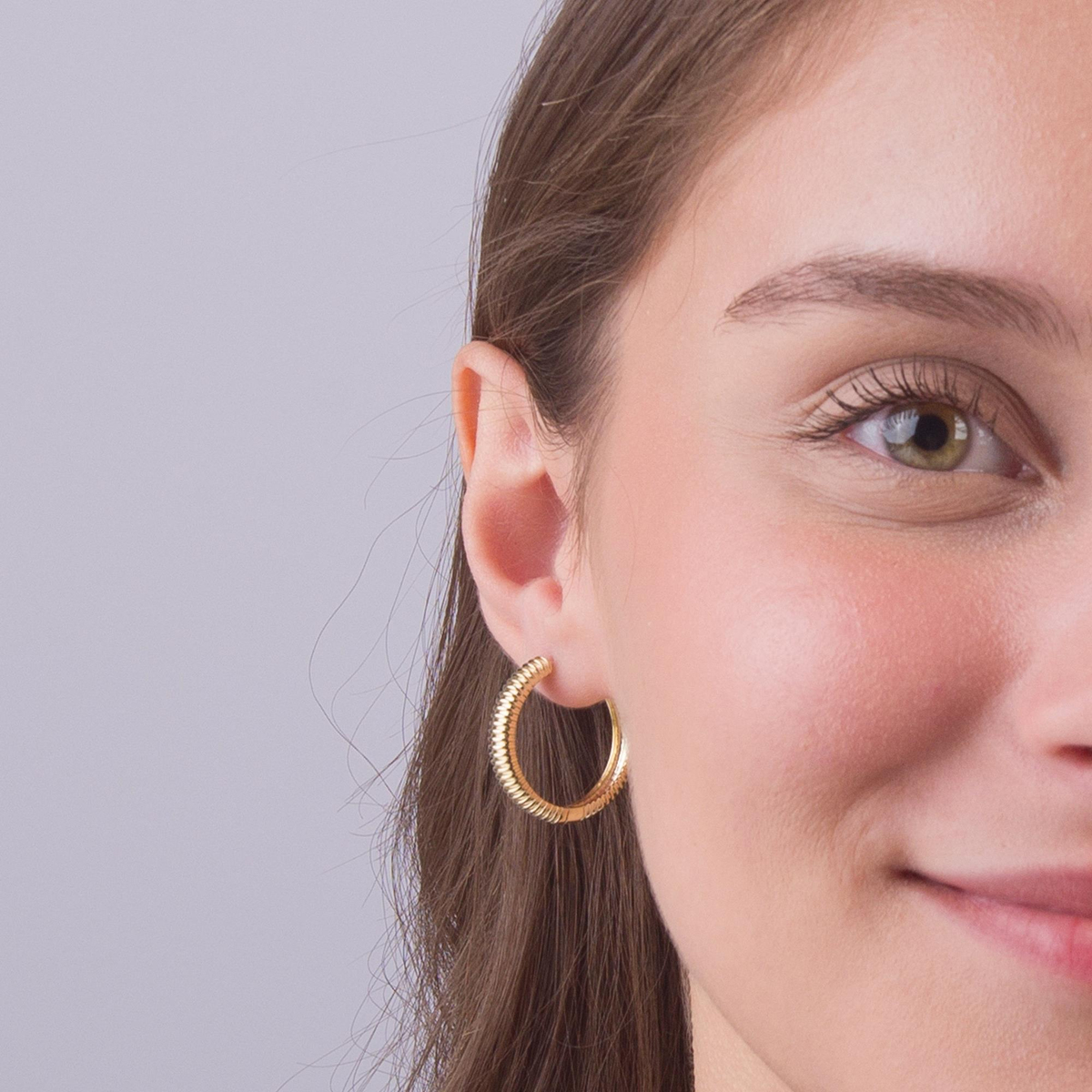 14 Ayar Altın Halka Küpe