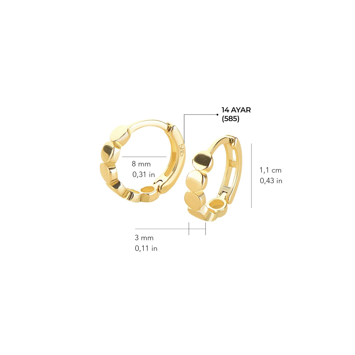 14 Ayar Altın Küpe