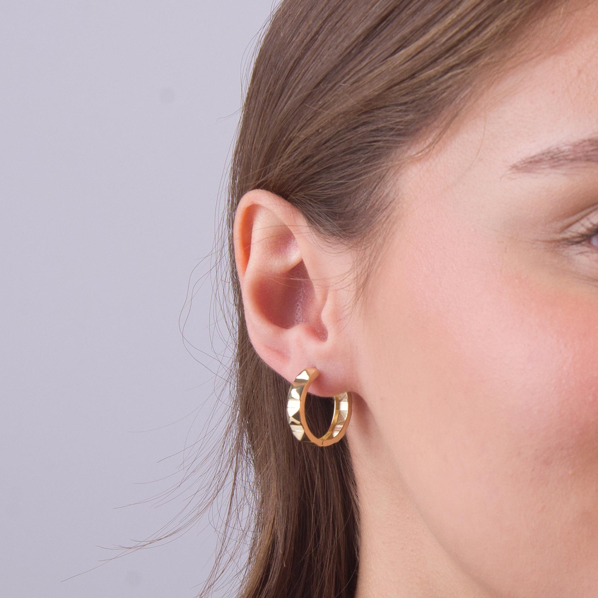 14 Ayar Altın Halka Küpe