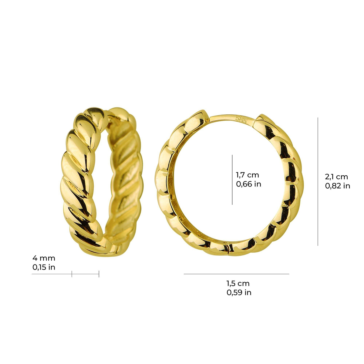 14 Ayar Altın Halka Küpe