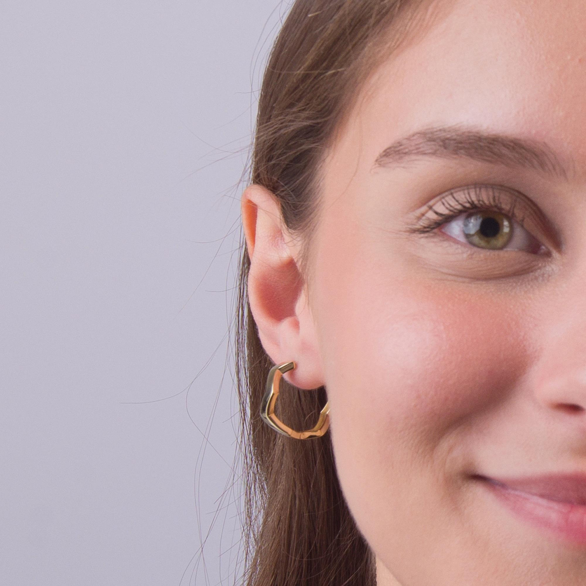 14 Ayar Altın Halka Küpe